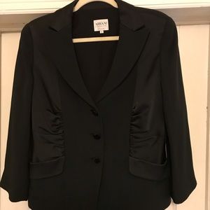 Armani Collezioni Crepe & Satin ruched jacket